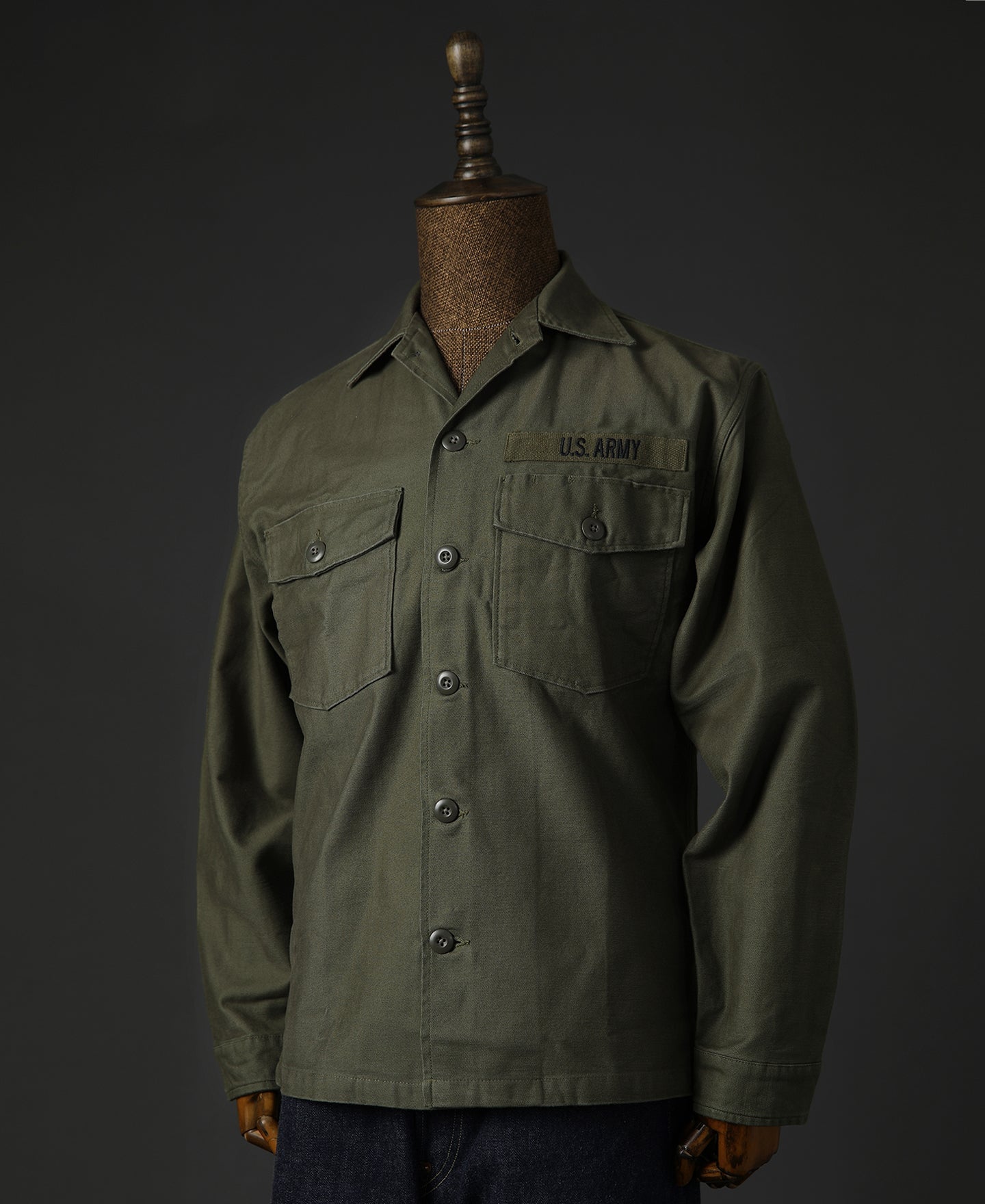 Vietnam War US Army OG-107 Fatigue Utility Shirt - Plain