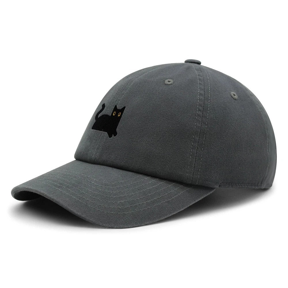 Embroidered Black Cat Baseball Cap