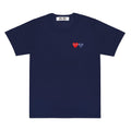 Play - Unisex's T-Shirt with Double Heart - (T226)(Navy)