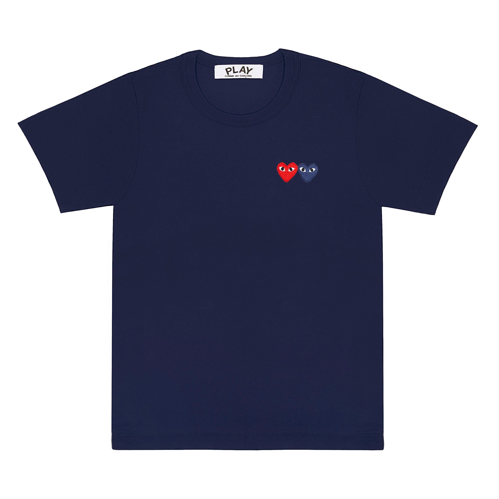 Play - Unisex's T-Shirt with Double Heart - (T226)(Navy)