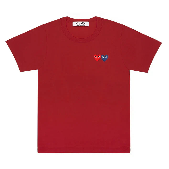 Play - T-Shirt with Double Heart - (T226)(Burgundy)
