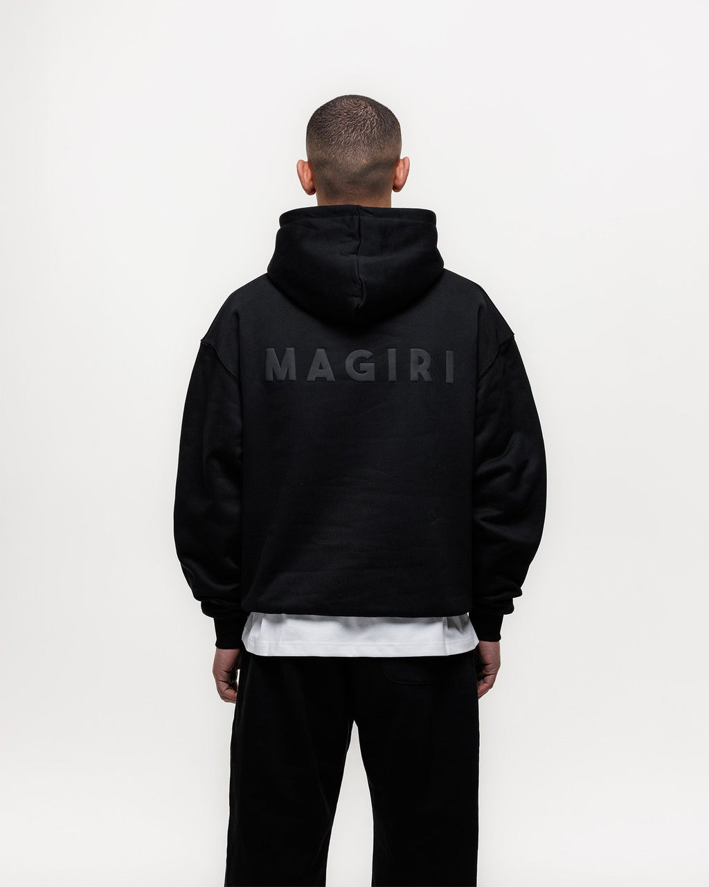 Magiri Core Puff Printed Hoodie in Black