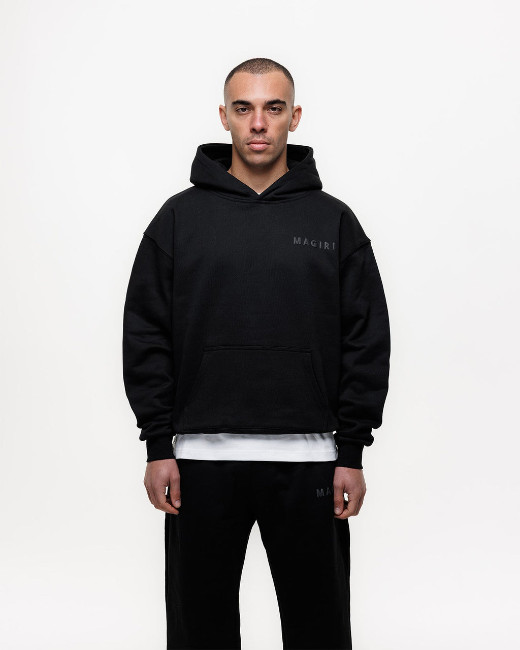 Magiri Core Puff Printed Hoodie in Black