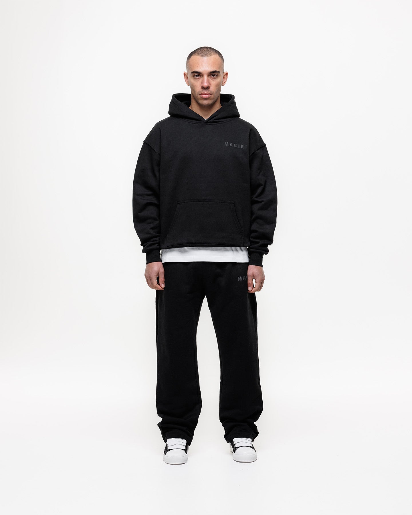 Magiri Core Puff Printed Hoodie in Black