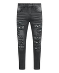 Magiri Bordeaux Bandana Ripped Jeans in Black