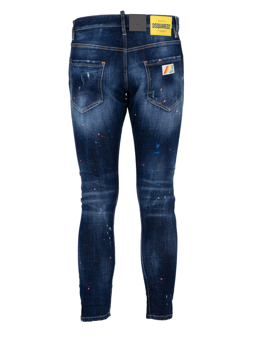 Dsquared2 Dark Neon Splash Ripped Cool Guy Jeans in Blue