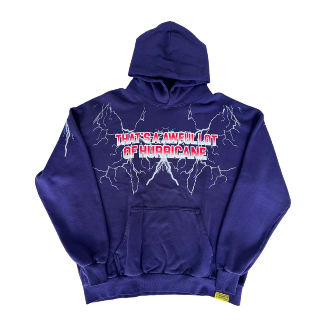 Awful Lot of Cough Syrup Hurricane Hoodie Navy Red