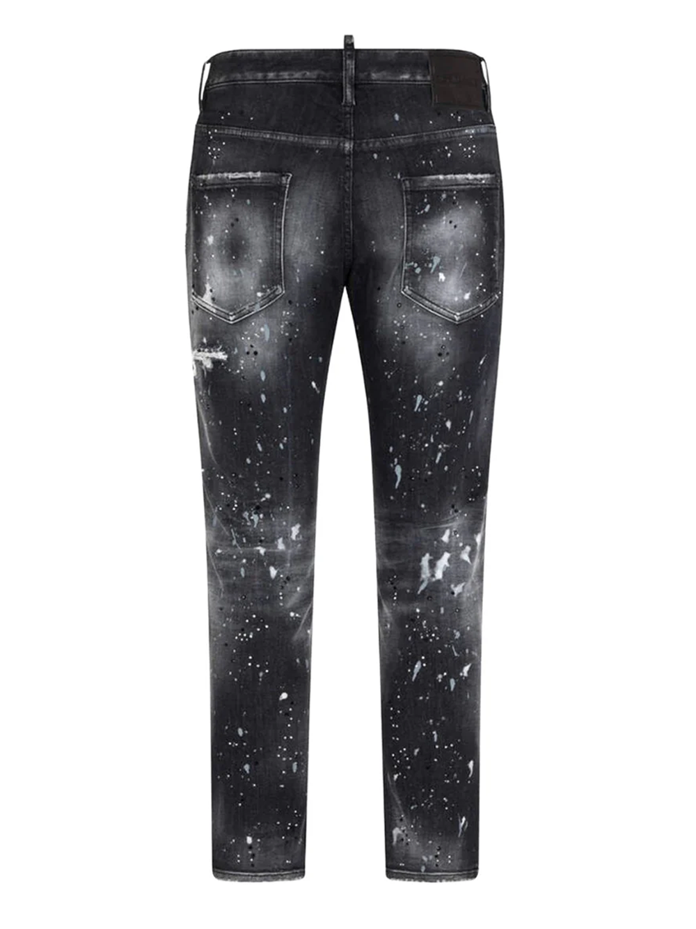 Dsquared2 Paint Splatter Rhinestone Skater Jeans in Black