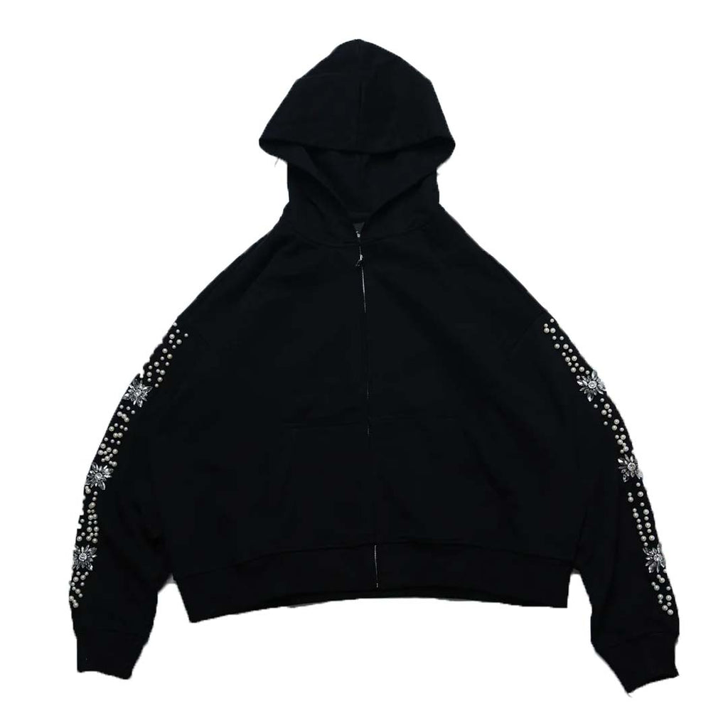 Fraternal What The Pearl Zip Up Hoodie Black