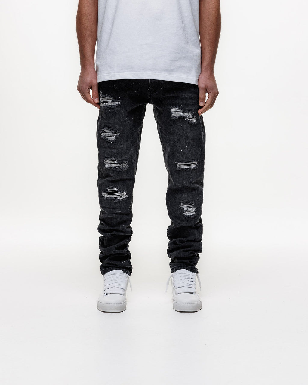Magiri Noir Ripped Slim Jeans in Black