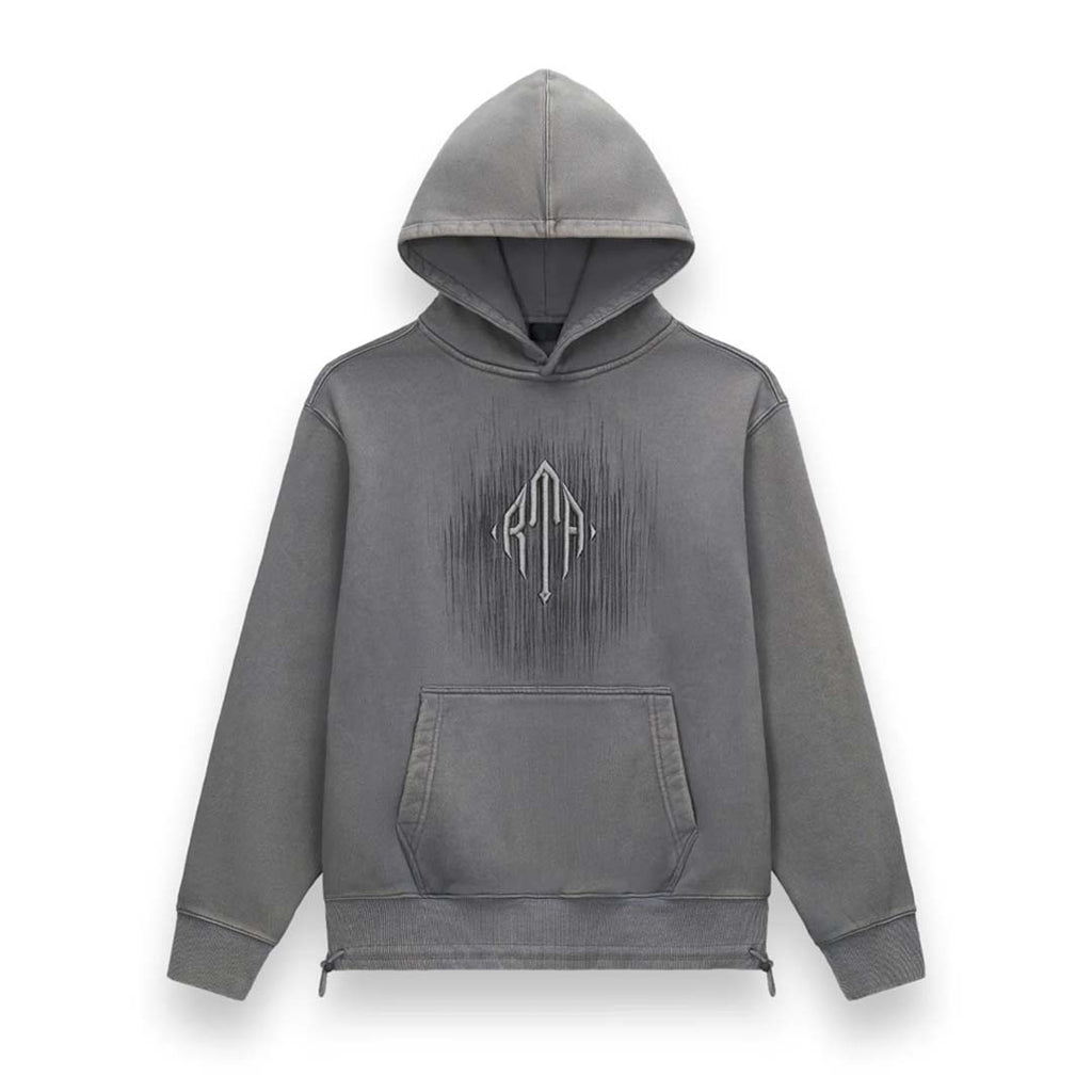RtA Jordan Stone Etched Monogram Hoodie Grey