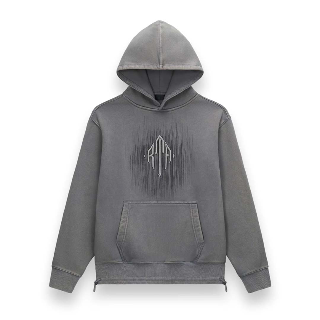 RtA Jordan Stone Etched Monogram Hoodie Grey