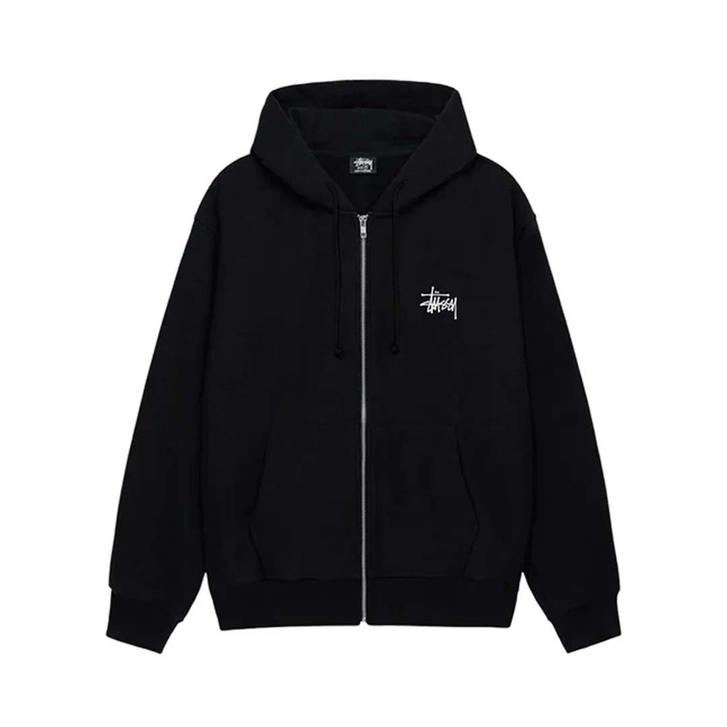 Stussy Basic Zip Up Hoodie Black