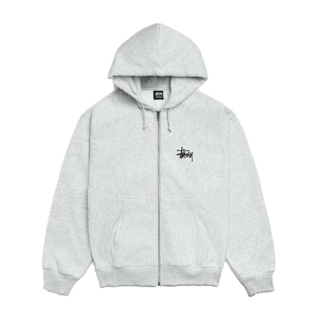 Stussy Basic Zip Up Hoodie Grey