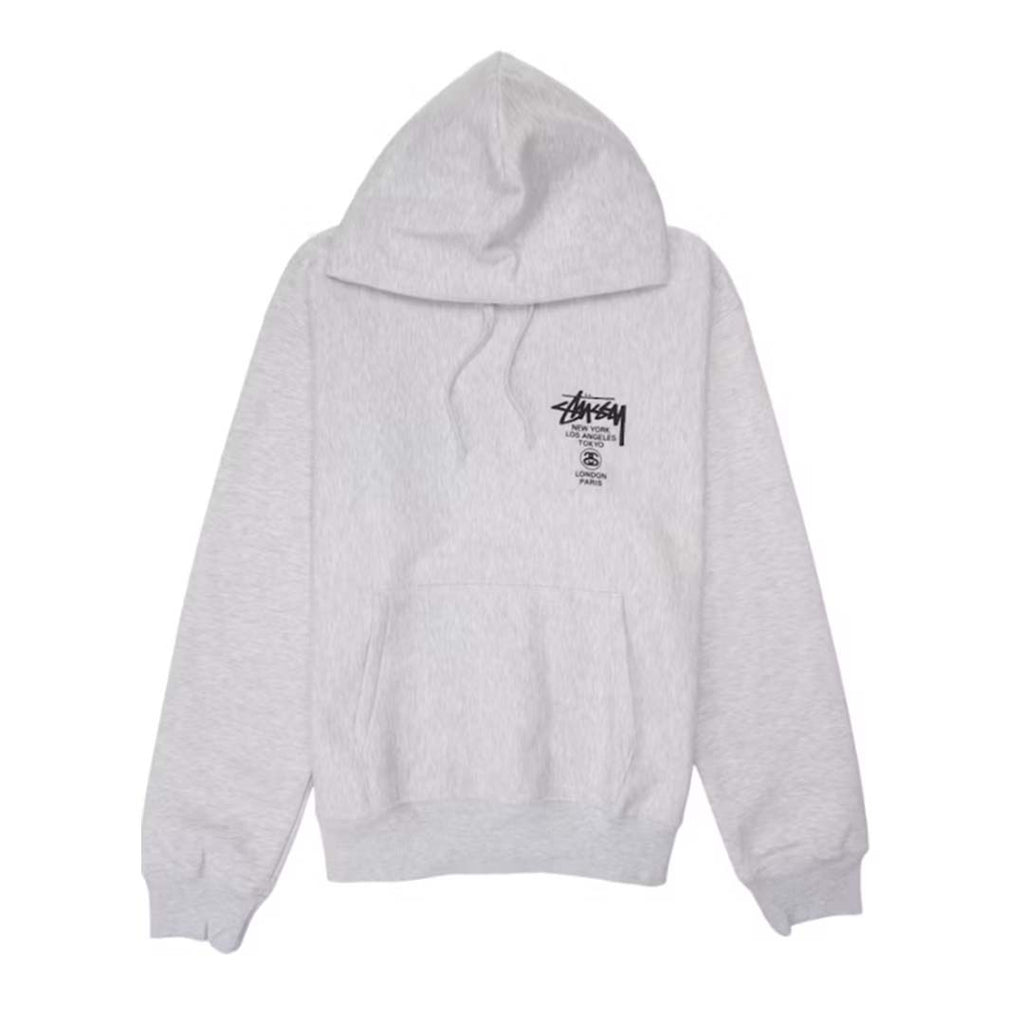 Stussy World Tour Hoodie Grey