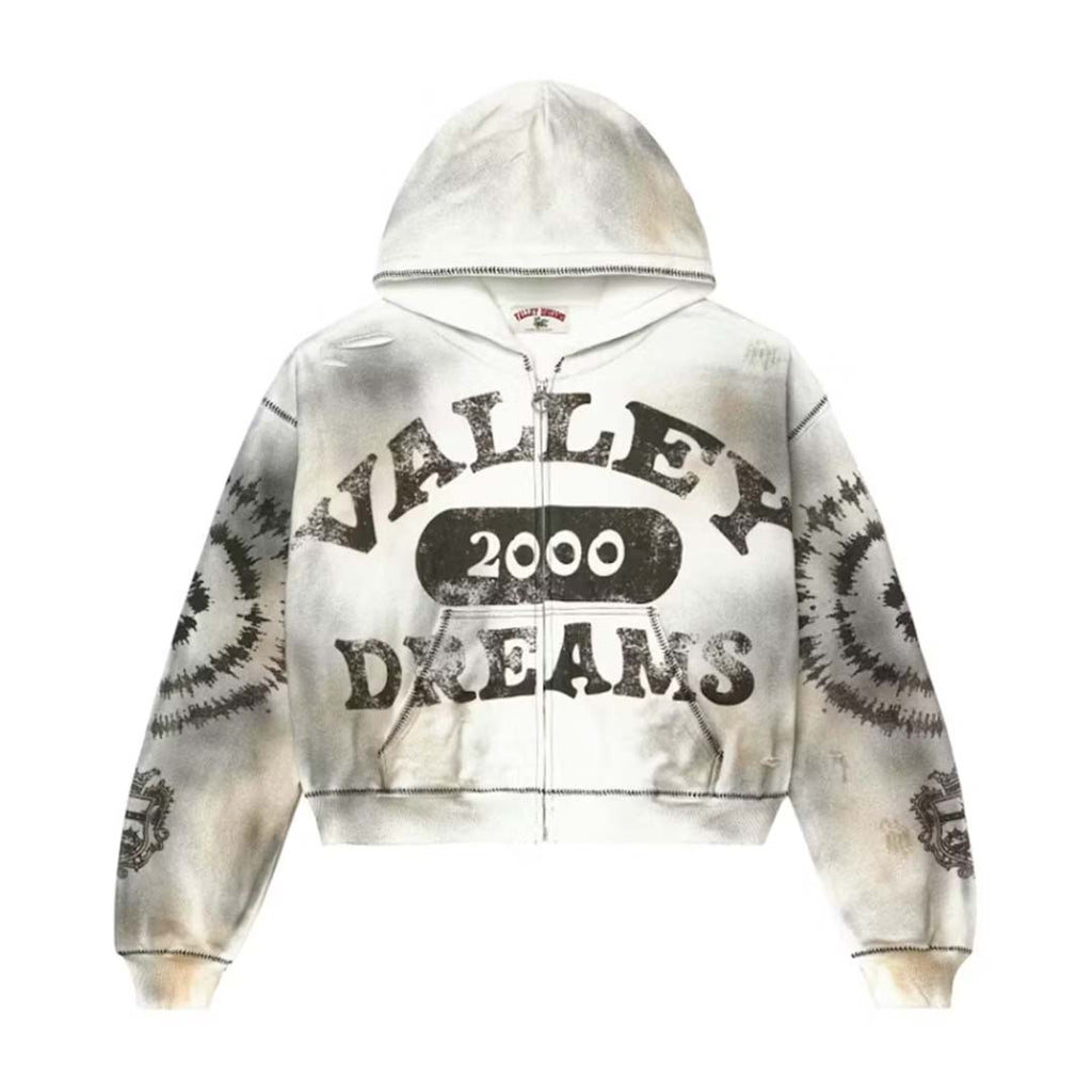 Vale Forever Spiral Zip Up Hoodie Ash Grey